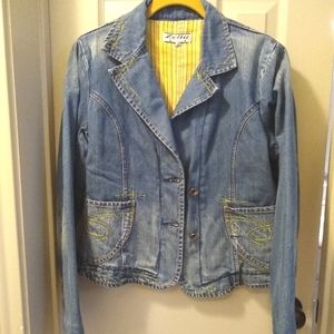 ZELIA lined denim jean jacket, Euro 44, Medium